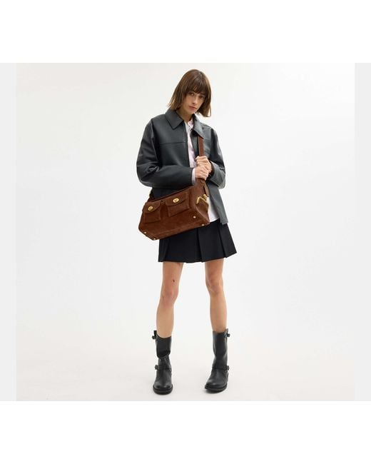 COACH Black Turnlock Haversack Bag