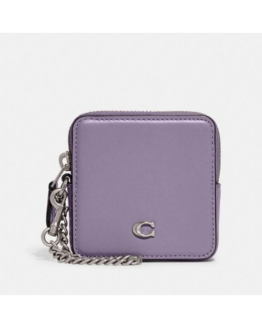COACH Purple Complimentary Small Chain Wristlet