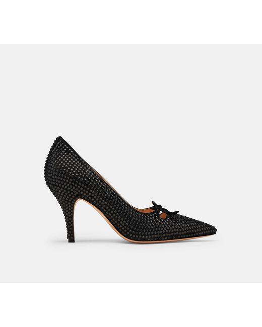 COACH Black Pump Heels With Crystals