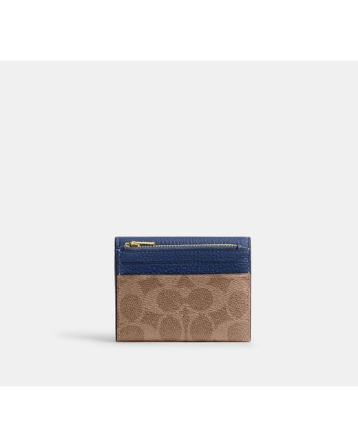 COACH Blue Portemonnaie Mit Kartenetui Aus Signature Canvas