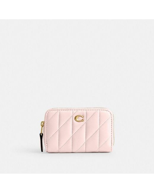 カードケース・名刺入れ Essential Small Zip Around Card Case With Quilting And Heart COACH Essential Small Zip Around Card Case With Pillow