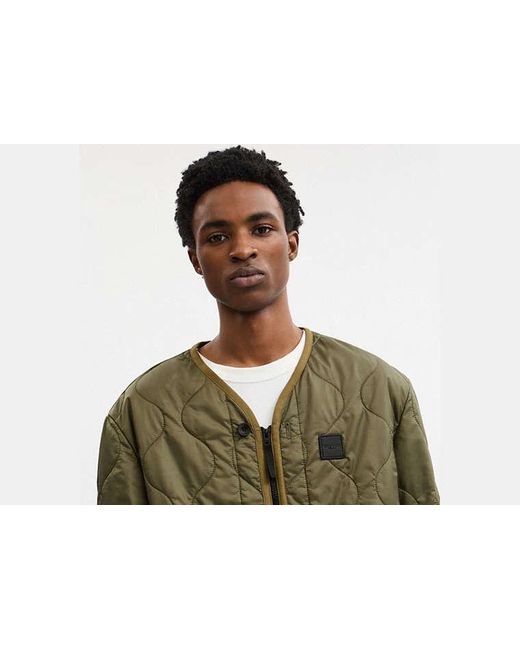 COACH Green Quilted Jacket for men
