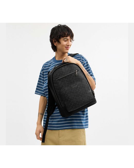 COACH Black Ethan Backpack for men