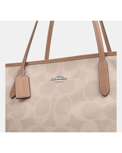 COACH Black Large City Tote Bag