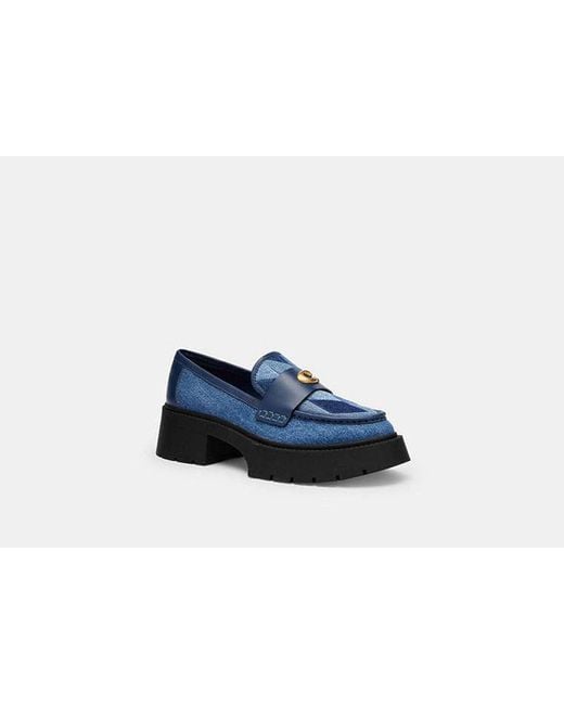 COACH Blue Leah Plateau-Loafer Mit Steppung