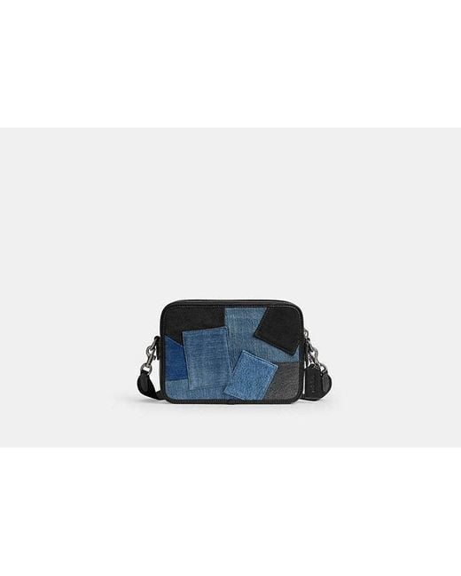 COACH Black Charter Crossbody Bag 24 With Patchwork for men