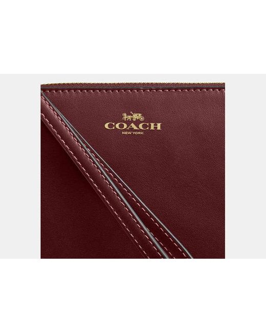 Pochette À Dragonne Avec Fermeture Éclair D'Angle COACH en coloris Red