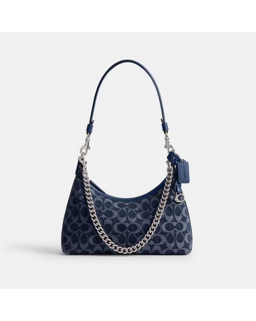 COACH Blue Juliet Shoulder Bag 25 In Signature Denim