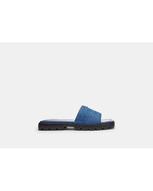 COACH Blue Florence Sandal