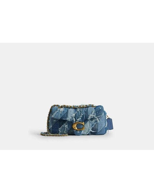 COACH Blue Tabby Shoulder Bag 26 With Repurposed Denim Patchwork Quilting