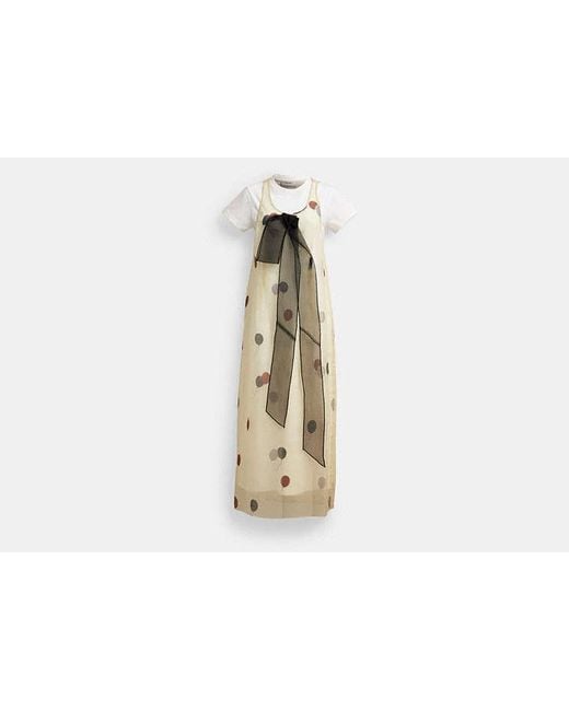 COACH Black Printed Organza Balloon Dress