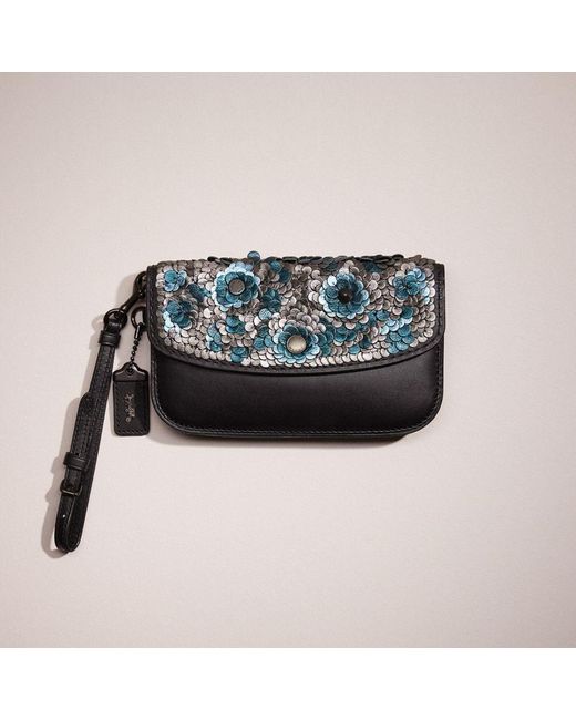 COACH Black Restored Clutch With Leather Sequins