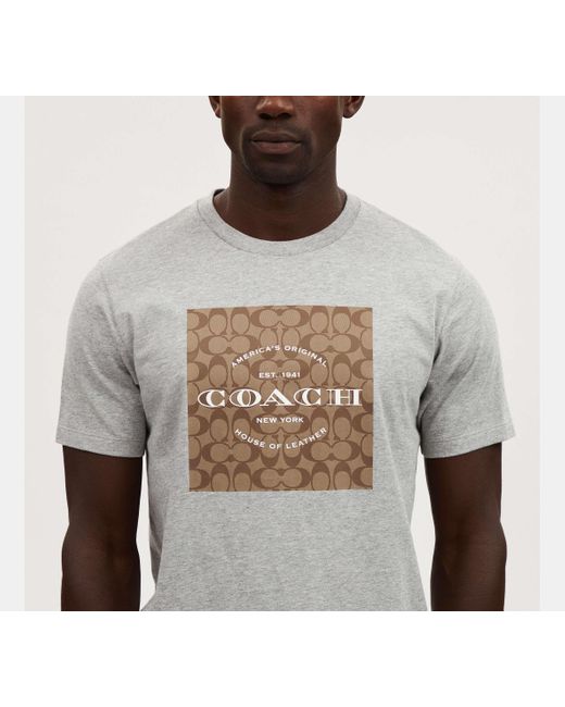 COACH Black Signature T-shirt for men