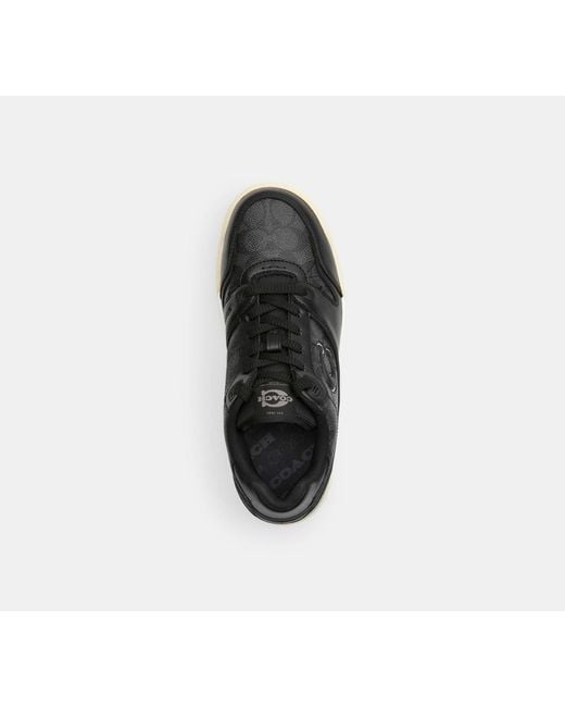 COACH Black Soho Sneakers With Signature Canvas Shoes Charcoal