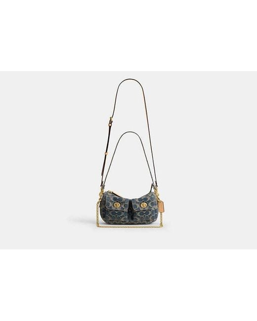 COACH Black Twin Turnlock Waverly Bag