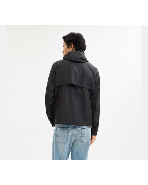 COACH Black Signature Full Zip Windbreaker for men
