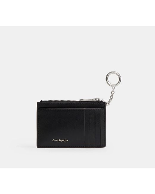 COACH Black Alter/ego Zip Card Case With Key Ring