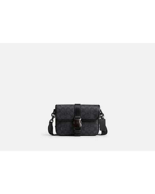 COACH Black League Crossbody Bag 19 In Signature Canvas for men