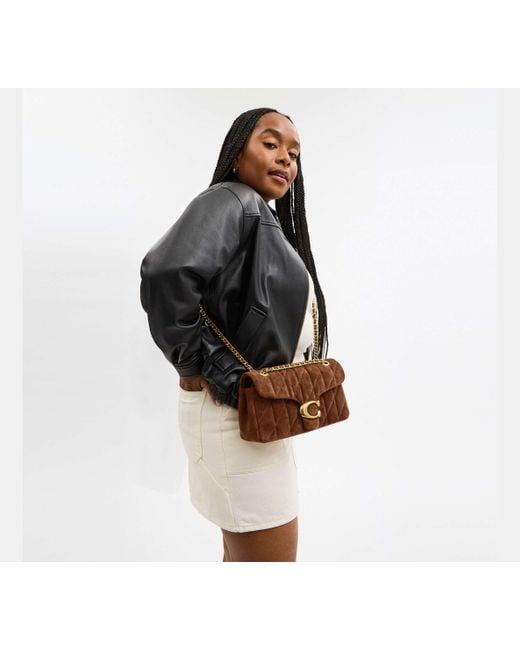 COACH Brown Tabby Schultertasche 26 Mit Steppung