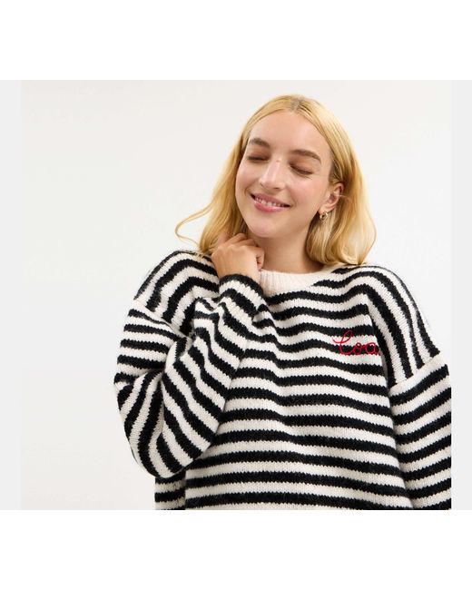 COACH Black Coach Striped Sweater