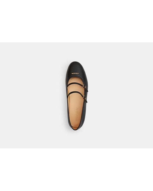 COACH Black Double Buckle Mary Jane