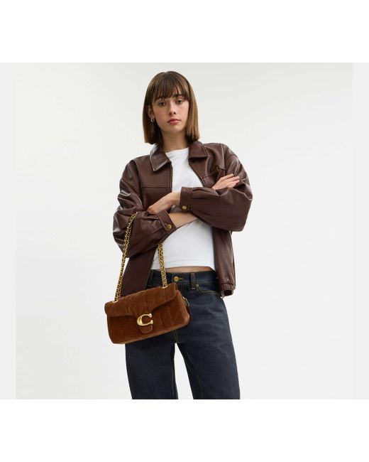 COACH Brown Tabby Schultertasche 26 Mit Steppung
