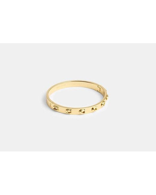 COACH Black Pegged Hinged Bangle