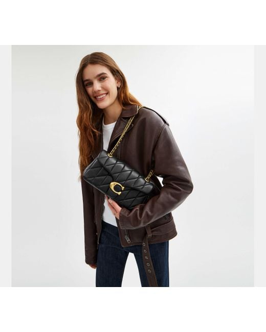 COACH Black Tabby Schultertasche 26 Mit Bauschiger Steppung