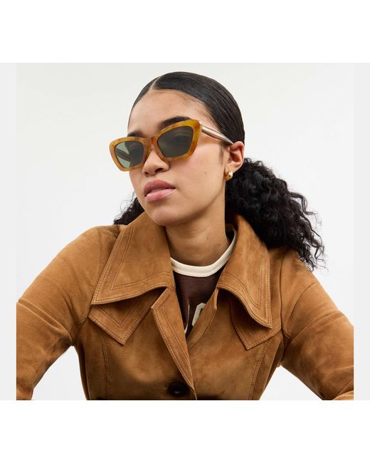 COACH Black Wire Cat Eye Sunglasses