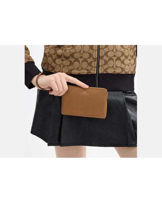 Wristlet À Zip En Coin COACH en coloris Black