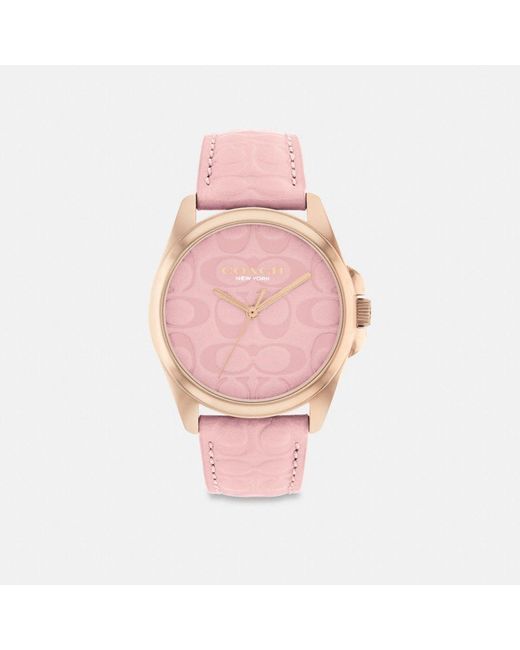 COACH Pink Greyson Watch, 36mm