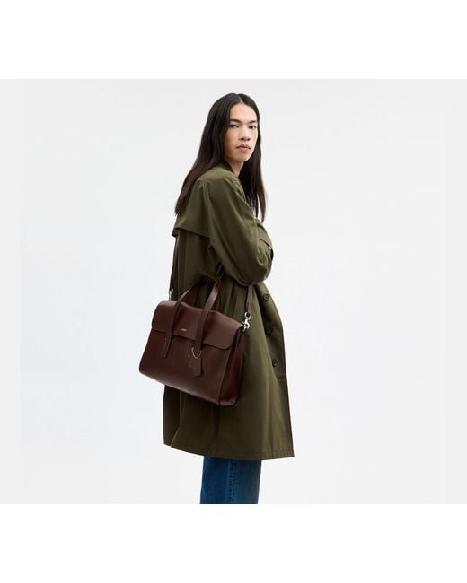 Cartera Flatiron COACH de hombre de color Brown