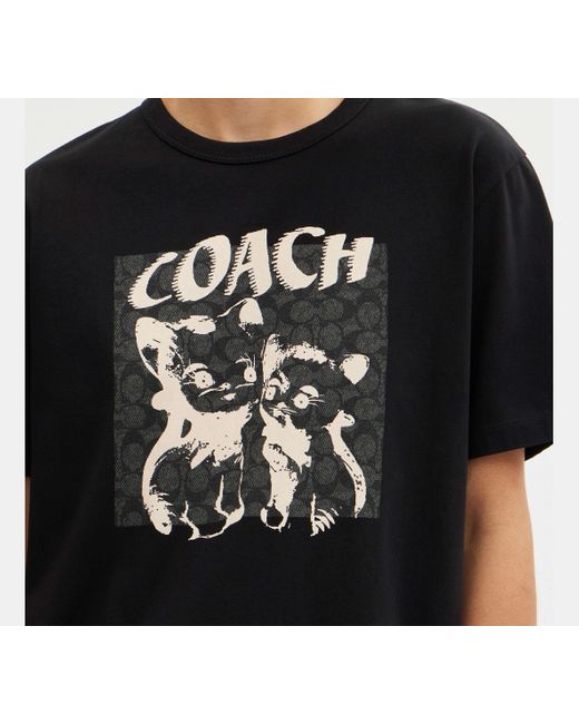 COACH Black The Lil Nas X Drop Signature Cats T Shirt