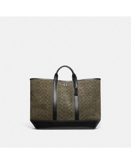COACH Toby Turnlock Tote In Signature Suede for Men | Lyst
