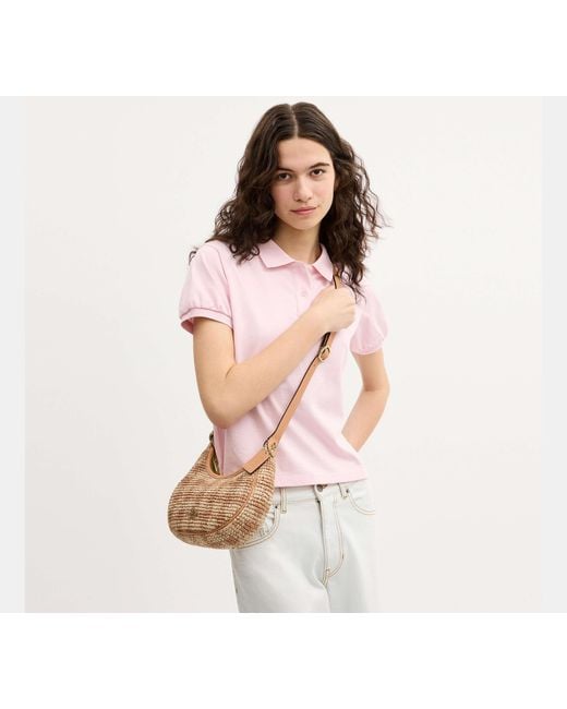 COACH Black Emily Shoulder Bag With Gingham Print