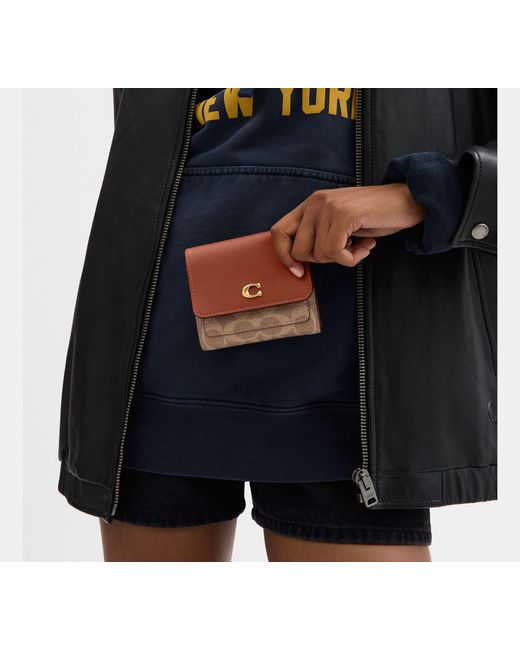 COACH White Mila Small Flap Wallet