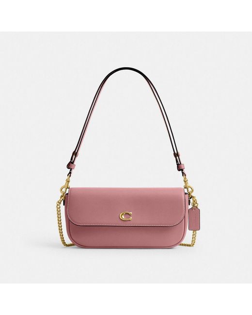 COACH Pink Brook Flap Chain Bag