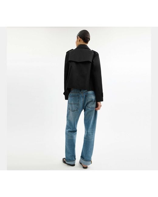 COACH Black Short Trench Coat