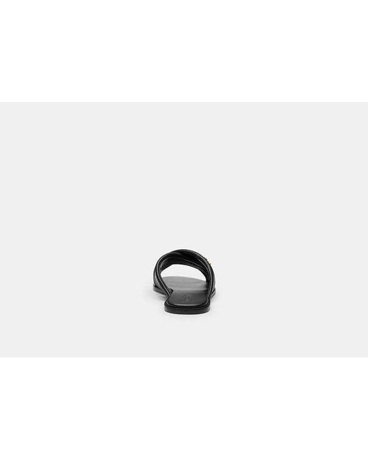 COACH Black Link Criss Cross Slide