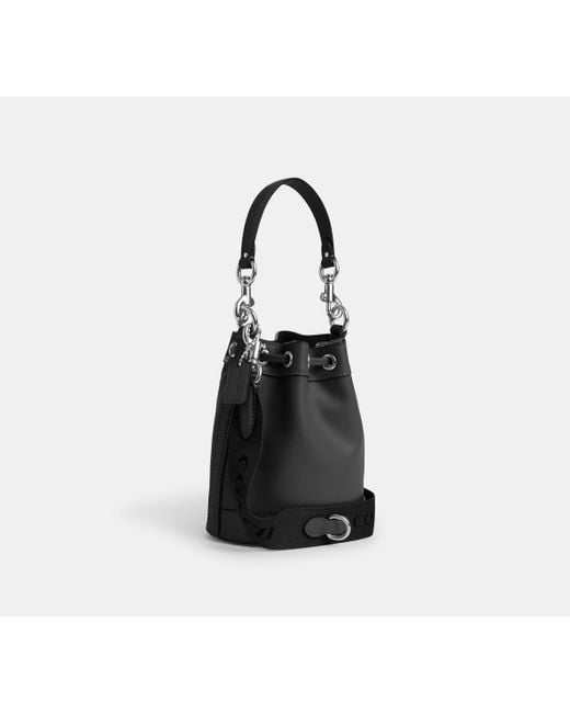 Mini borsa a secchiello di COACH in Black
