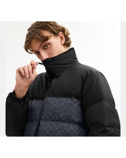 COACH Black Signature Down Jacket for men