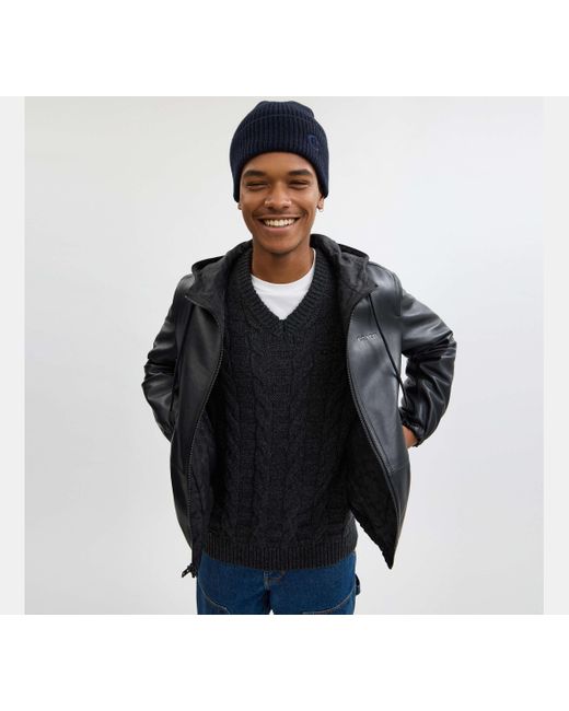 COACH Blue Knit Beanie