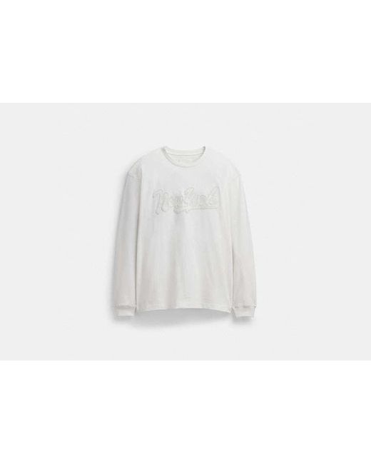 COACH White New York Long Sleeve T-Shirt
