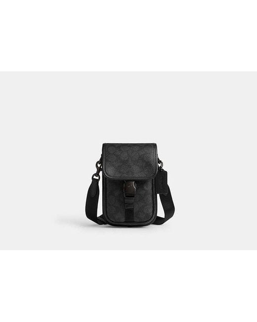 COACH Black League Phone Crossbody Bag for men