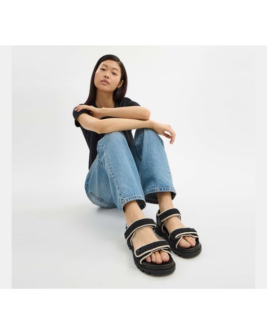 COACH Black Flat Sandals