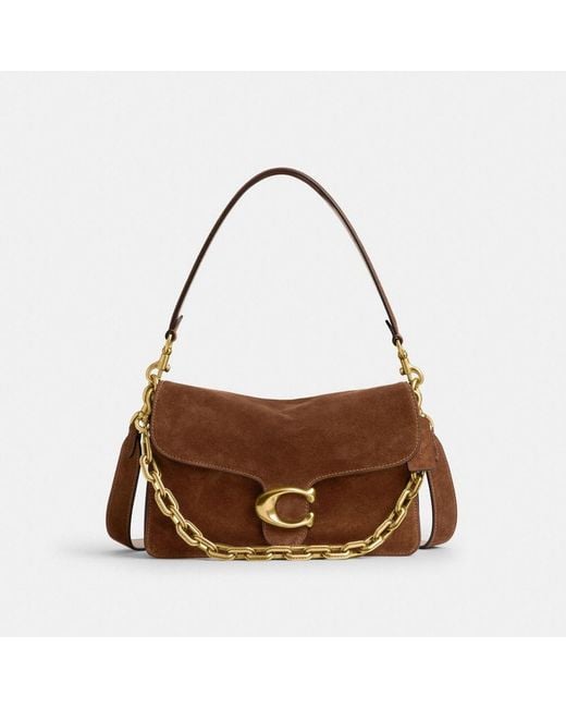 COACH Chain Tabby Shoulder Bag in Brown | Lyst