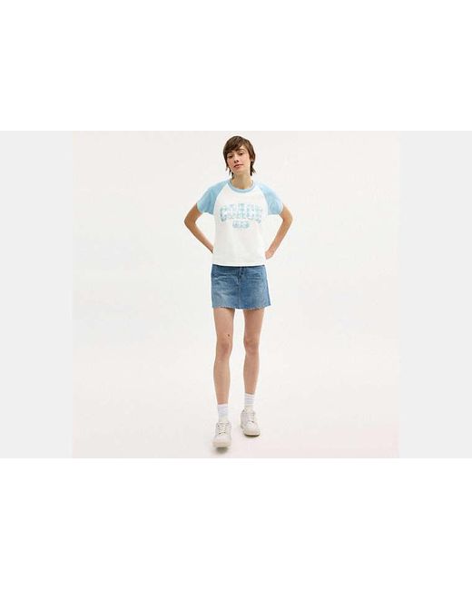 COACH Black Gingham Sporty Raglan T-Shirt