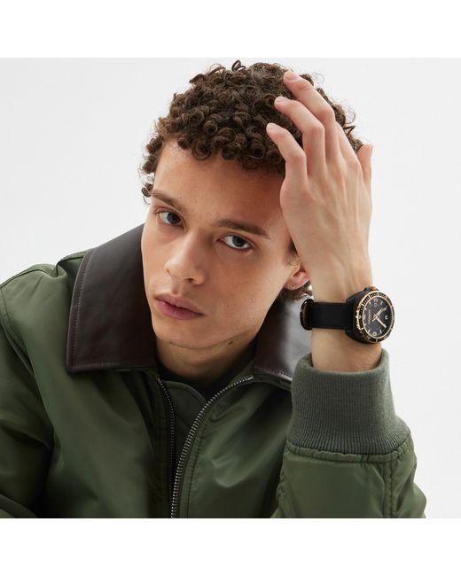 COACH Black Charter Automatic Watch, Mm for men