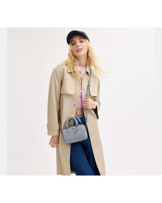 COACH Mini Leather Rowan Crossbody Bag in Black Lyst UK