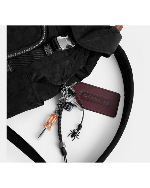Mochila Logan En Nylon De Firma Con Charms COACH de hombre de color Black
